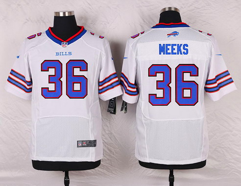 Men's Buffalo Bills #36 Jonathan Meeks White Road NFL Nike Elite Stitched Jersey