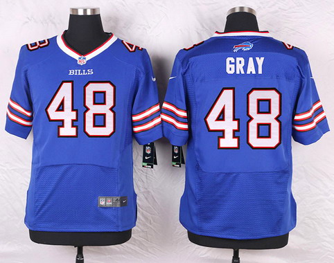 Men's Buffalo Bills #48 MarQueis Gray Royal Blue Team Color NFL Nike Elite Stitched Jersey