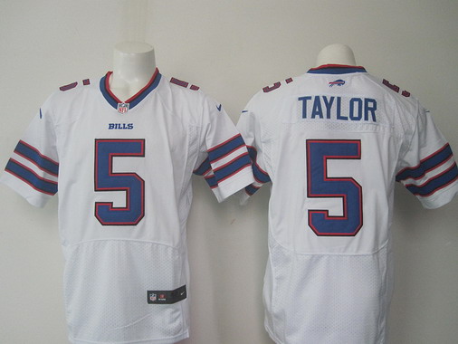 Men's Buffalo Bills #5 Tyrod Taylor White Road NFL Nike Elite Jersey