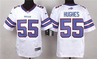 Men's Buffalo Bills #55 Jerry Hughes Nike White Elite Stitched Jersey