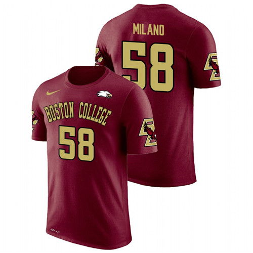Men's Buffalo Bills #58 Matt Milano Boston College Eagles Football Maroon Future Stars T-Shirt