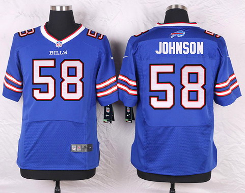 Men's Buffalo Bills #58 Randell Johnson Royal Blue Team Color NFL Nike Elite Jersey