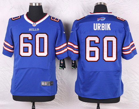 Men's Buffalo Bills #60 Kraig Urbik Royal Blue Team Color NFL Nike Elite Stitched Jersey