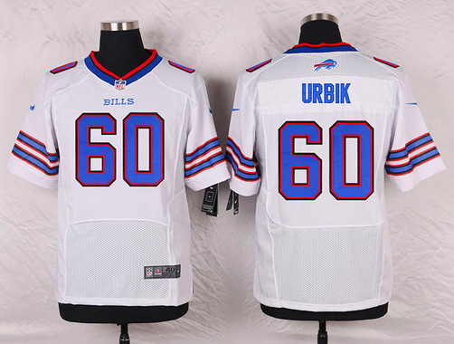 Men's Buffalo Bills #60 Kraig Urbik White Road NFL Nike Elite Stitched Jersey