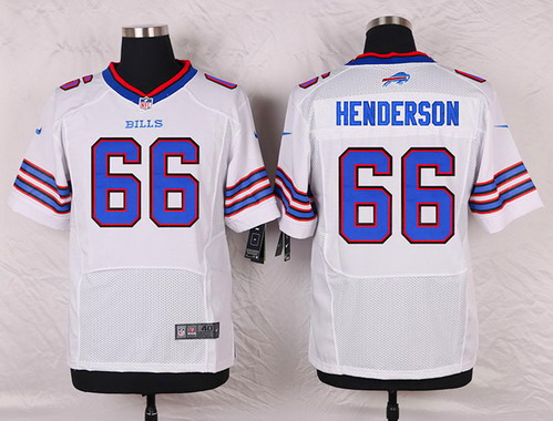 Men's Buffalo Bills #66 Seantrel Henderson White Road NFL Nike Elite Stitched Jersey