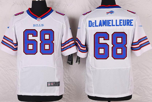 Men's Buffalo Bills #68 Joe DeLamielleure White Retired Player NFL Nike Elite Stitched Jersey