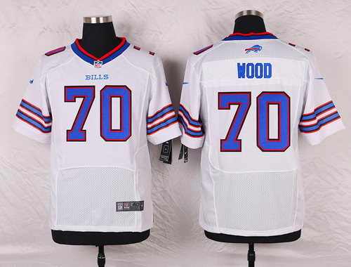 Men's Buffalo Bills #70 Eric Wood White Road NFL Nike Elite Stitched Jersey