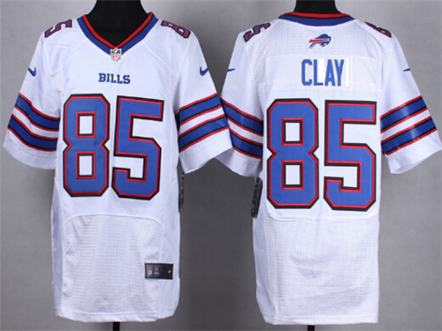 Men's Buffalo Bills #85 Charles Clay White Nike Elite Stitched Jersey