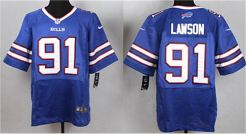 Men's Buffalo Bills #91 Manny Lawson Nike Light Blue Elite Stitched Jersey