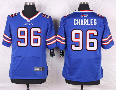 Men's Buffalo Bills #96 Stefan Charles Royal Blue Team Color NFL Nike Elite Stitched Jersey
