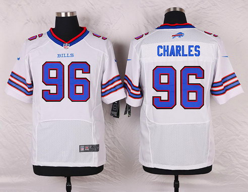 Men's Buffalo Bills #96 Stefan Charles White Road NFL Nike Elite Stitched Jersey