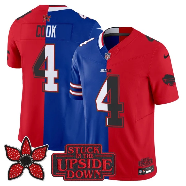 Men's Buffalo Bills 'Upside Down Edition' Vapor Limited Jersey - All Stitched James Cook III  4