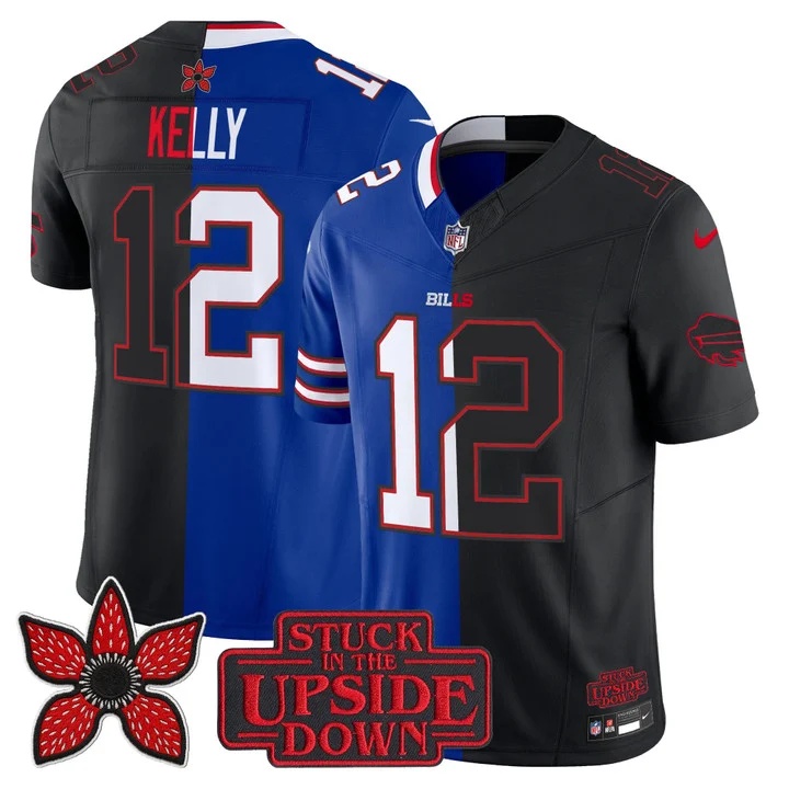 Men's Buffalo Bills 'Upside Down Edition' Vapor Limited Jersey - All Stitched Jim Kelly 12