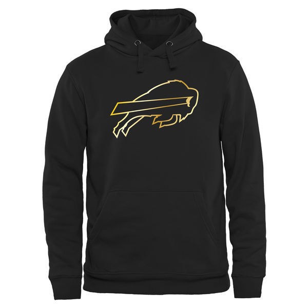 Men's Buffalo Bills Pro Line Black Black Gold Collection Pullover Hoodie