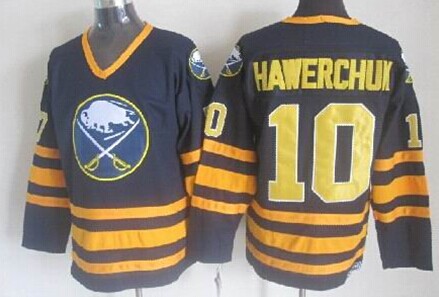 Men's Buffalo Sabres #10 Dale Hawerchuk Dark Blue Throwback CCM Stitched Jersey