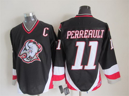 Men's Buffalo Sabres #11 Gilbert Perreault 1996-97 Black CCM Vintage Throwback Stitched Jersey