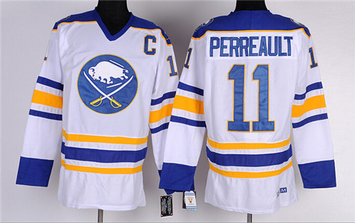 Men's Buffalo Sabres #11 Gilbert Perreault White CCM Stitched Jersey