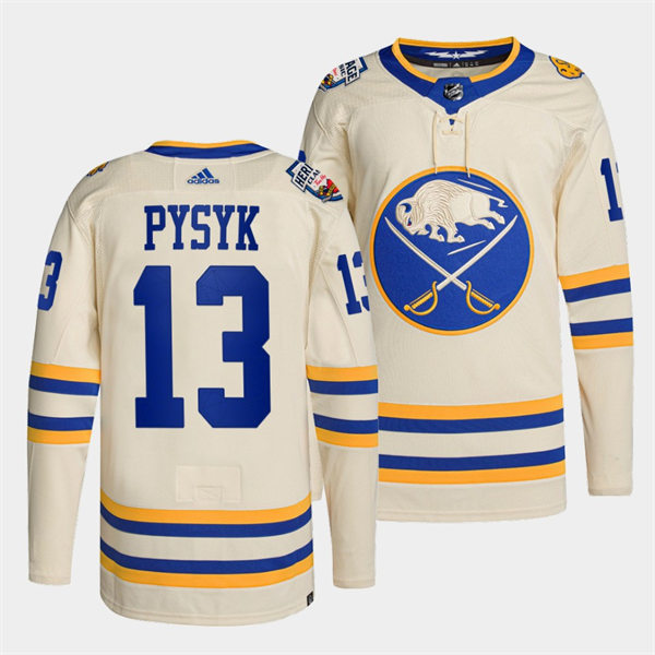 Men's Buffalo Sabres #13 Mark Pysyk Cream 2022 NHL Heritage Classic Premier Player Stitched Jersey