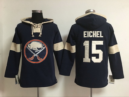Men's Buffalo Sabres #15 Jack Eichel Old Time Hockey 2014 Navy Blue Hoodie Stitched