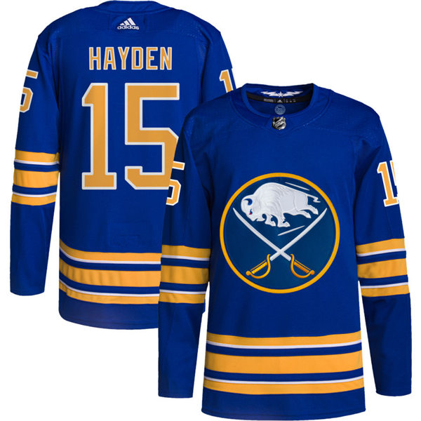 Men's Buffalo Sabres #15 John Hayden Adidas Royal Home Premier Stitched Jersey