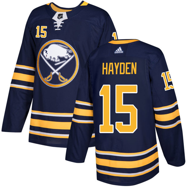 Men's Buffalo Sabres #15 John Hayden adidas Navy Stitched Player Stitched Jersey