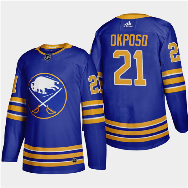 Men's Buffalo Sabres #21 Kyle Okposo Adidas Home Premier Royal Stitched Jersey