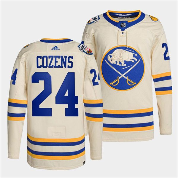 Men's Buffalo Sabres #24 Dylan Cozens Cream 2022 NHL Heritage Classic Premier Player Stitched Jersey