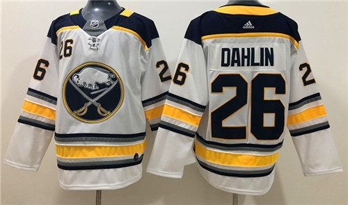 Men's Buffalo Sabres #26 Rasmus Dahlin Adidas Away White Stitched Jersey
