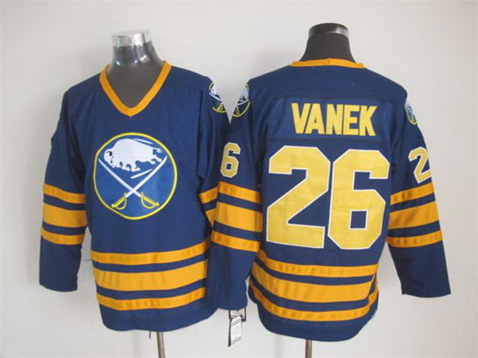 Men's Buffalo Sabres #26 Thomas Vanek 1983-84 Navy Blue CCM Vintage Throwback Stitched Jersey