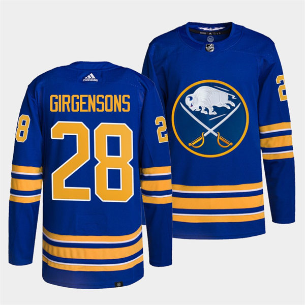 Men's Buffalo Sabres #28 Zemgus Girgensons Adidas Royal Home Premier Stitched Jersey