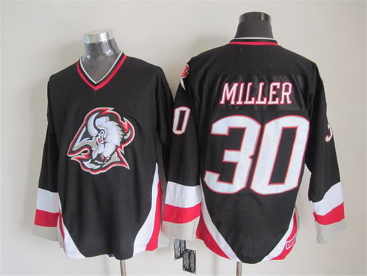Men's Buffalo Sabres #30 Ryan Miller 1996-97 Black CCM Vintage Throwback Stitched Jersey
