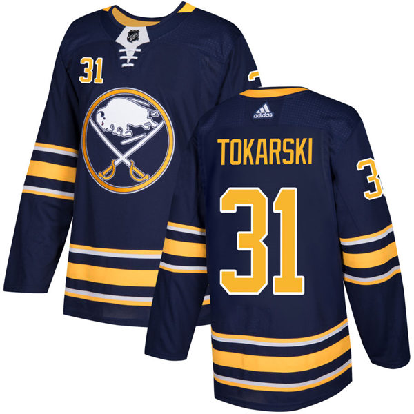 Men's Buffalo Sabres #31 Dustin Tokarski adidas Navy Stitched Player Stitched Jersey