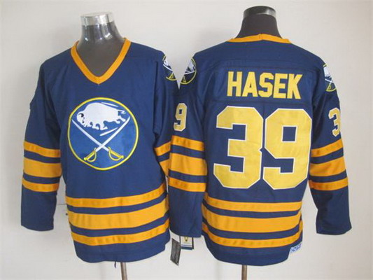Men's Buffalo Sabres #39 Dominik Hasek 1983-84 Navy Blue CCM Vintage Throwback Stitched Jersey
