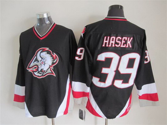 Men's Buffalo Sabres #39 Dominik Hasek 1996-97 Black CCM Vintage Throwback Stitched Jersey