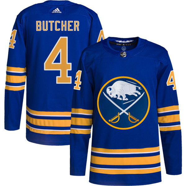 Men's Buffalo Sabres #4 Will Butcher Adidas Royal Home Premier Stitched Jersey