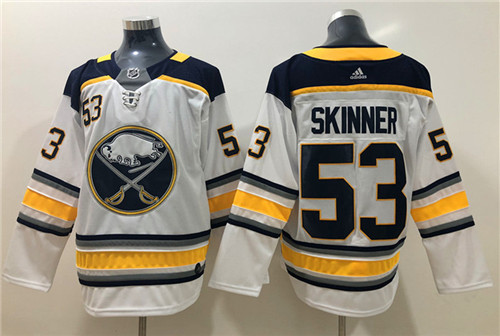 Men's Buffalo Sabres #53 Jeff Skinner Adidas Away White Stitched Jersey