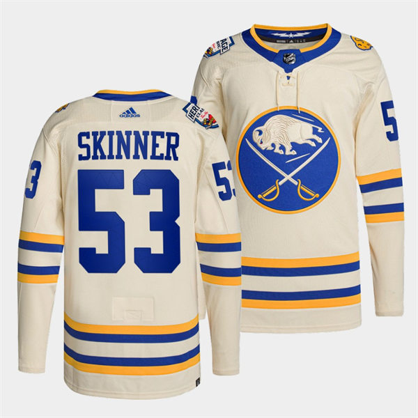Men's Buffalo Sabres #53 Jeff Skinner Adidas Cream 2022 NHL Heritage Classic Premier Player Stitched Jersey