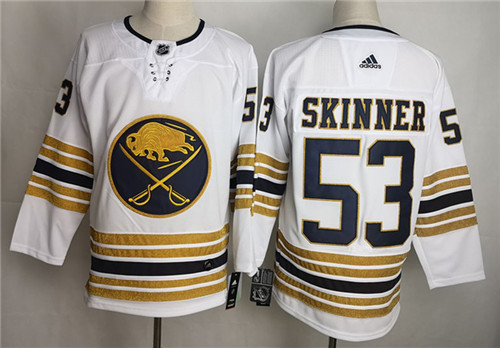 Men's Buffalo Sabres #53 Jeff Skinner White 50th Season Premier Player Stitched Jersey
