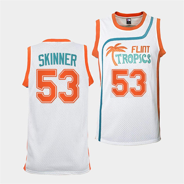 Men's Buffalo Sabres #53 Jeff Skinner White The Semi-Pro Flint Tropics Basketball Stitched Jersey