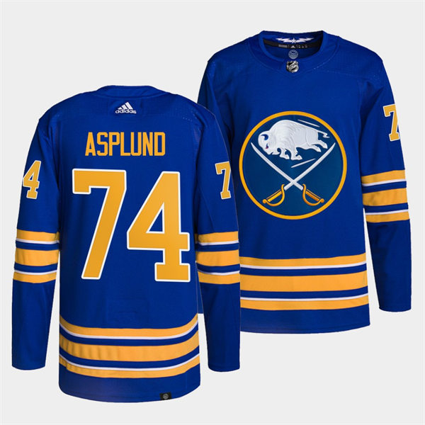 Men's Buffalo Sabres #74 Rasmus Asplund Adidas Royal Home Premier Stitched Jersey