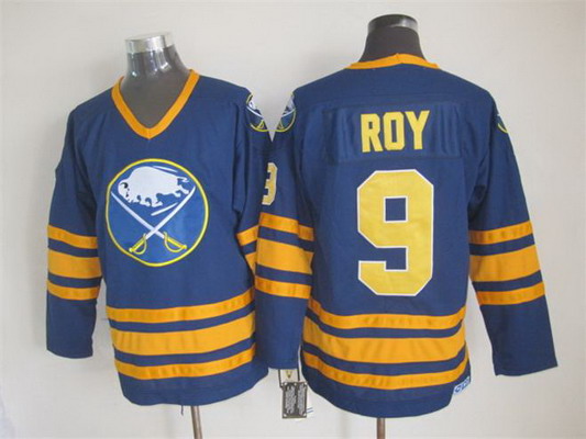 Men's Buffalo Sabres #9 Derek Roy 1983-84 Navy Blue CCM Vintage Throwback Stitched Jersey