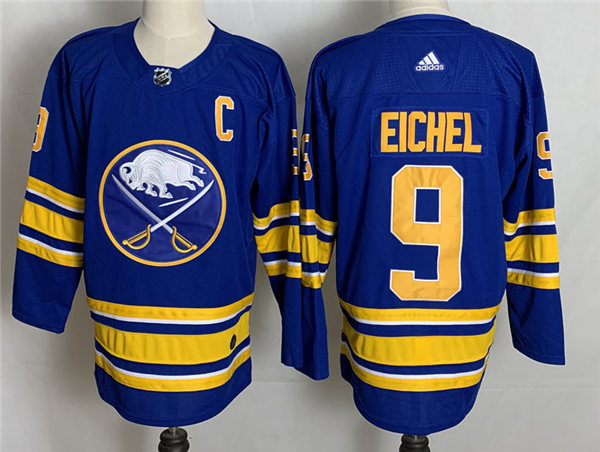 Men's Buffalo Sabres #9 Jack Eiche Adidas Home Premier Royal Stitched Jersey