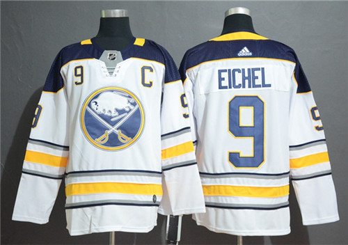 Men's Buffalo Sabres #9 Jack Eichel Adidas Away White Stitched Jersey