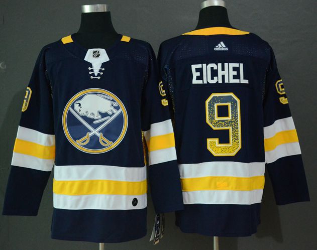 Men's Buffalo Sabres #9 Jack Eichel Navy Drift Fashion Stitched Jersey
