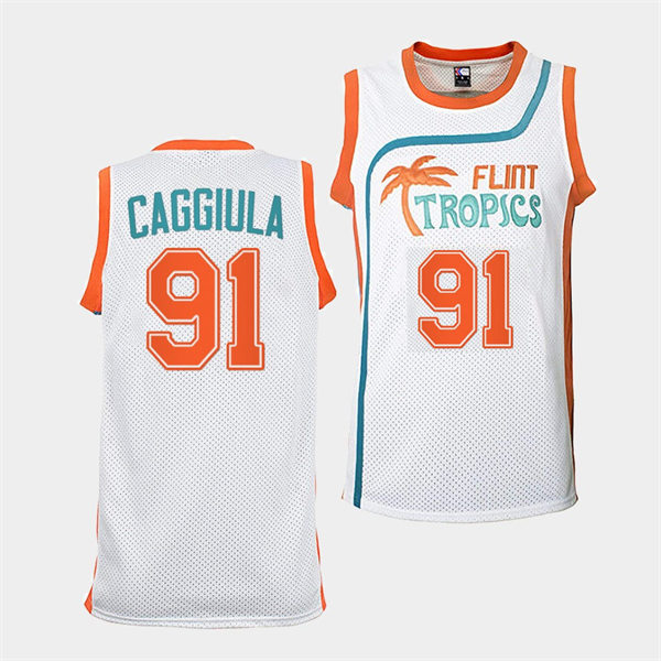 Men's Buffalo Sabres #91 Drake Caggiula White The Semi-Pro Flint Tropics Basketball Stitched Jersey