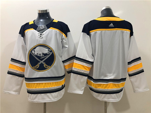 Men's Buffalo Sabres Blank Adidas Away White Stitched Jersey