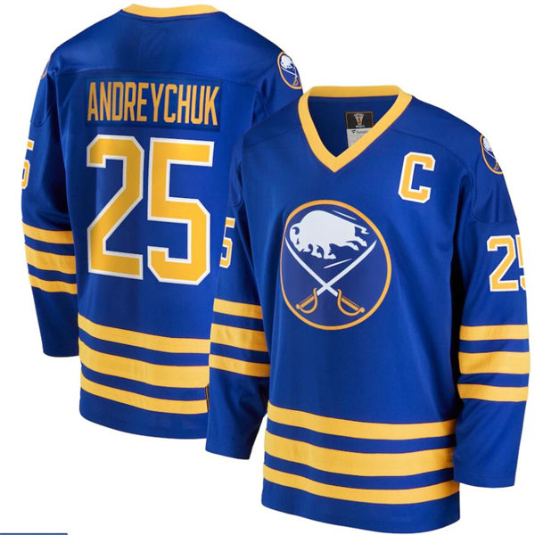 Men's Buffalo Sabres Retired Player #25 Dave Andreychuk Royal Vintage Throwback Stitched Jersey