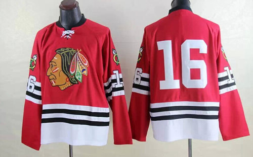 Men's CCM Chicago Blackhawks #16 Bobby Hull 1960-1961 Red Throwback Jersey Stitched