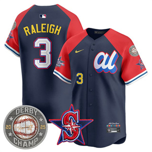 Men's Cal Raleigh HRDERBY Champion AL 2025 MLB All-Star Jersey V1 - All Stitched Cal  Raleigh - 3