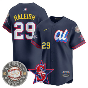 Men's Cal Raleigh HRDERBY Champion AL 2025 MLB All-Star Jersey V1 - All Stitched Cal Raleigh -    29